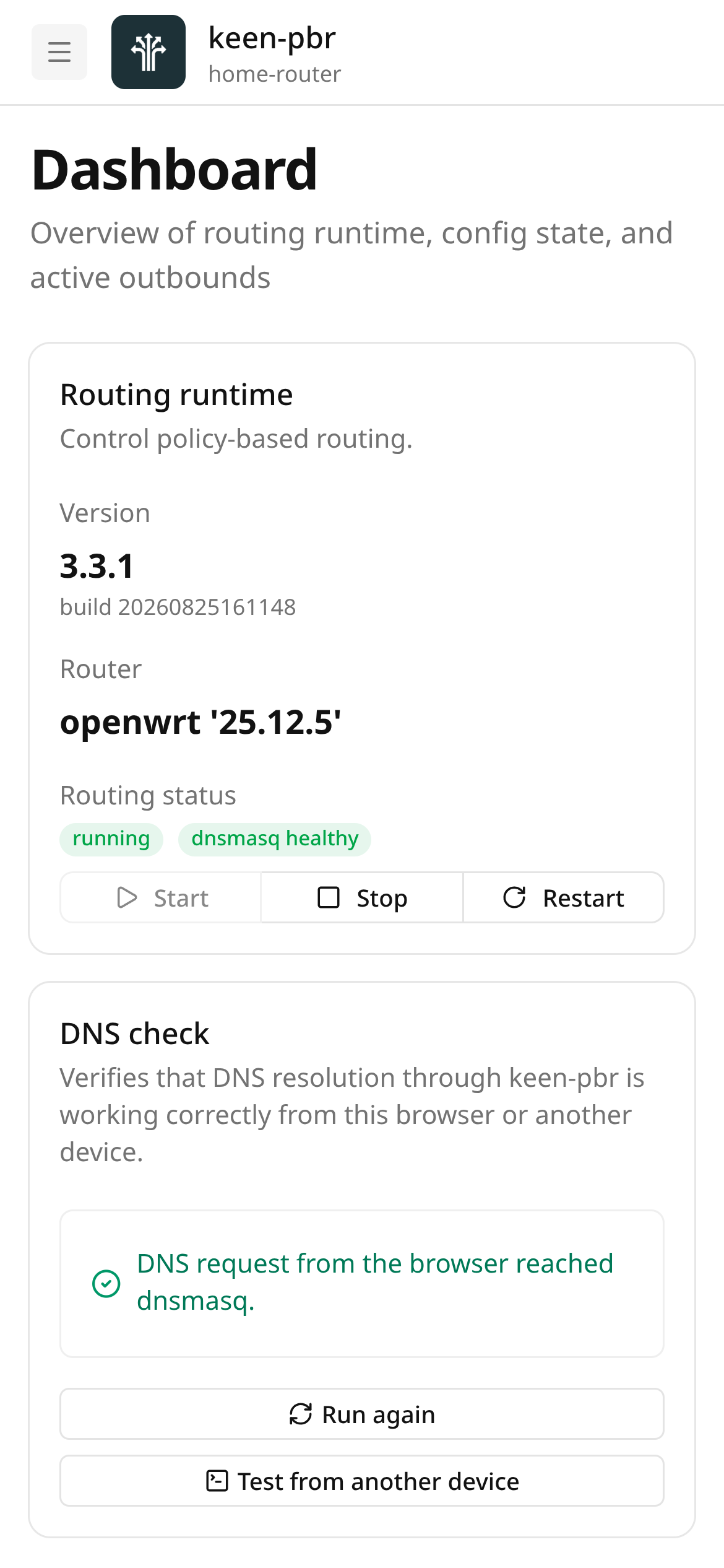 Dashboard — Before, mobile